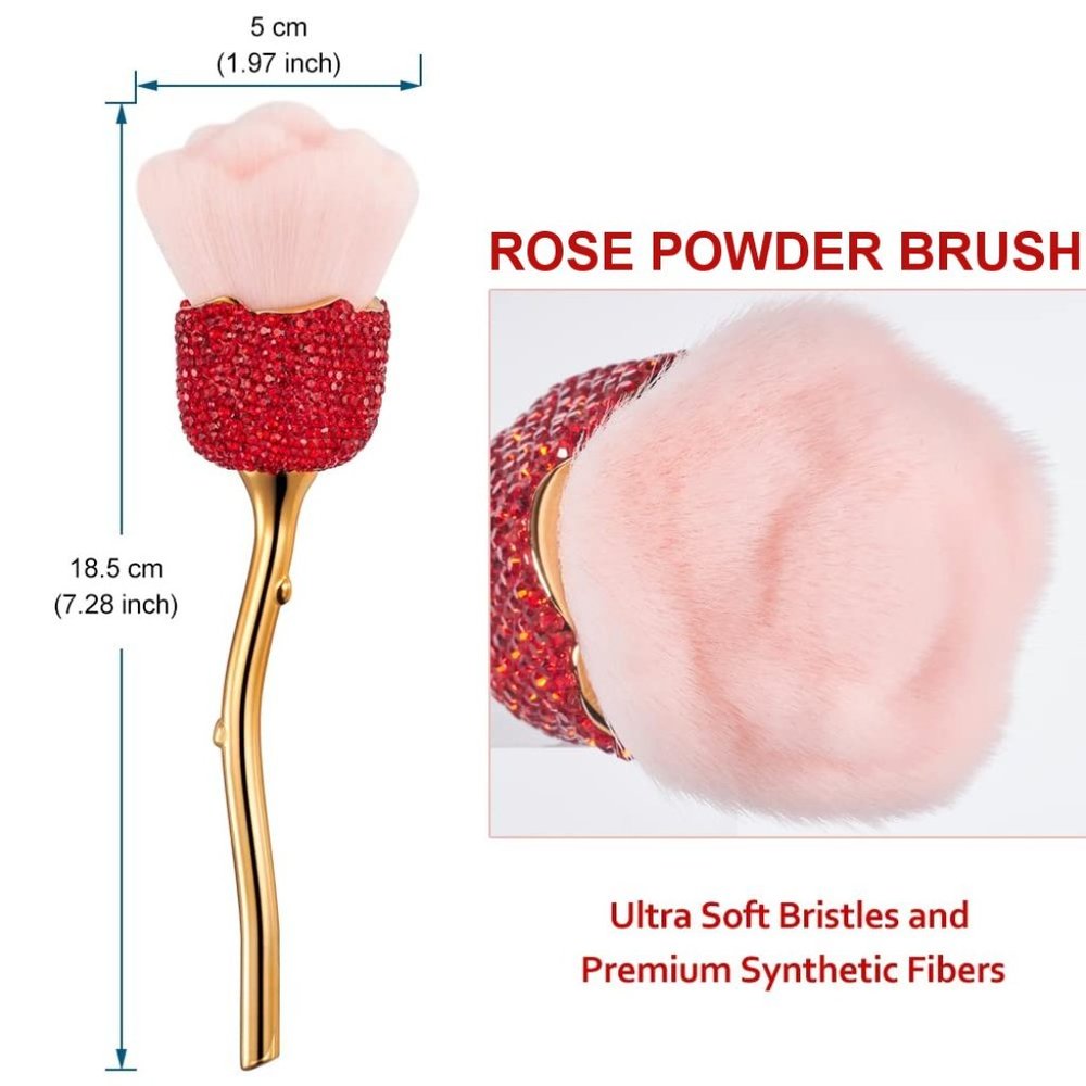 NEW Sparkling Crystal Rhinestone Bling Red Stocking Stuffers Makeup Brus… - Picture 3 of 9